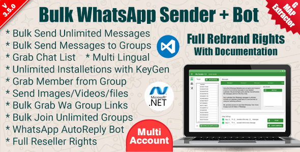 WaSender Bulk WhatsApp Sender + Group Sender + WhatsApp Auto Reply Bot